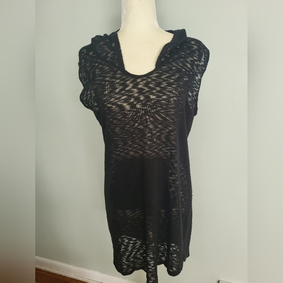Merona Other - Merona Women Large‎ Swim Suit Beach  Cover Up Hooded Large Black